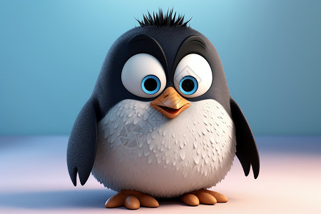 一个俏皮的企鹅角色背景图片