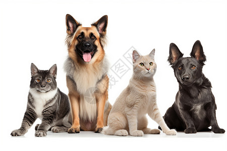 三只小猫边框可爱的猫狗宠物背景