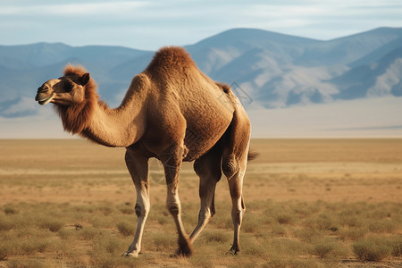 沙漠行走的骆驼图片