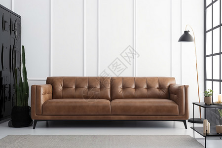 客厅真皮沙发现代客厅的真皮沙发设计图片