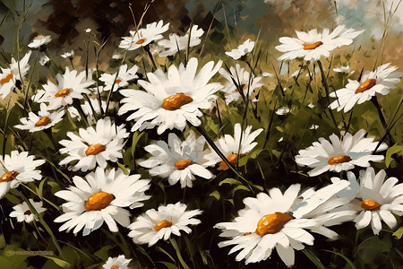 美丽的白色雏菊背景图片
