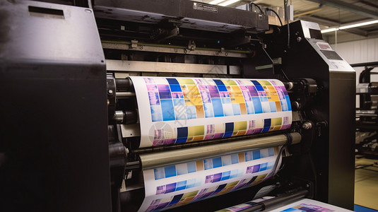 多面体印刷厂中的印刷高清图片