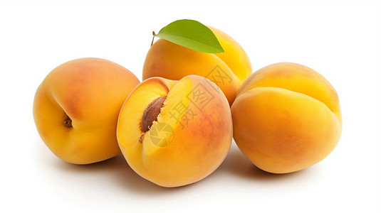 秋天成熟的黄色桃子图片