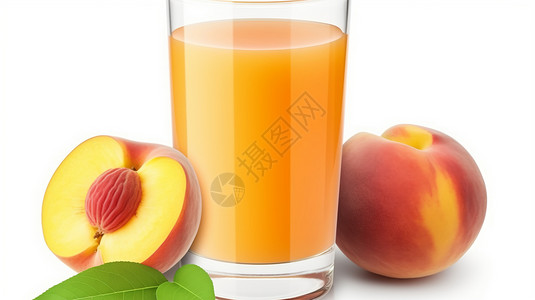 新鲜榨汁的桃汁概念图图片