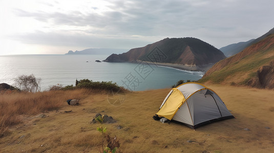 天海附近的旅游帐篷图片高清图片