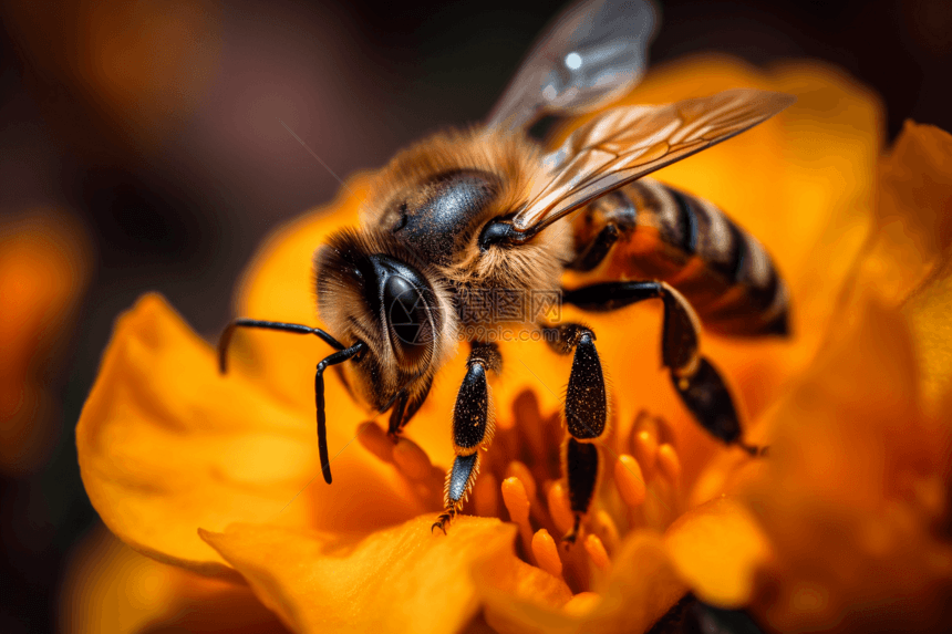 蜜蜂在觅食图片