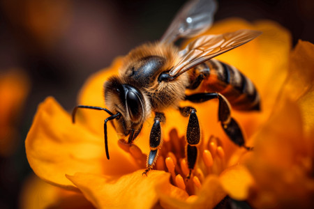 蜜蜂在觅食背景图片