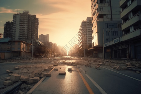 地震后的城市图片