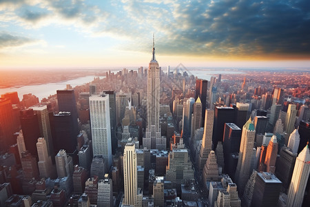 纽约帝国大厦和摩天大楼背景图片