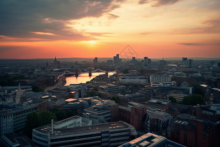 日落时的伦敦城市景观图片