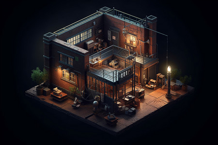 现代建筑房屋模型背景图片
