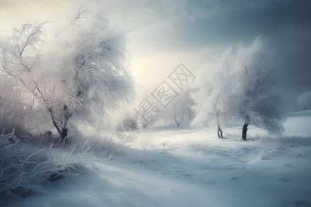 白茫茫积雪背景图片