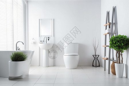 浴室内部简约卫生间内部环境设计图片