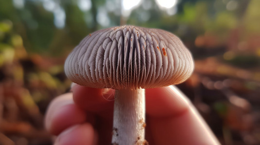 观察蘑菇帽上的凹凸和折痕，欣赏其独特的形状图片