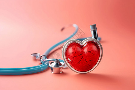 心脏病变心血管镜头和心脏背景