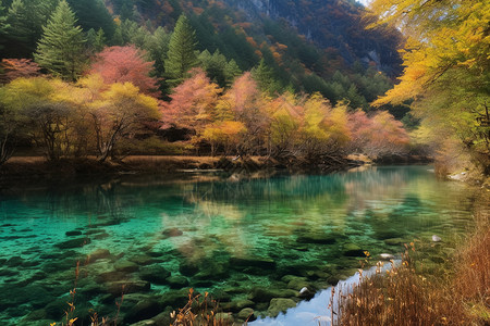 四川省九寨沟自然保护区背景图片