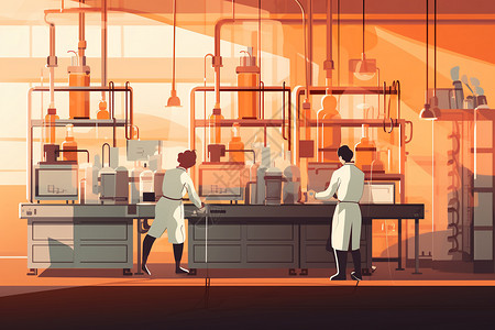 实验室内的化学科学家背景图片