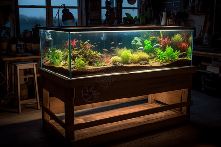 玻璃水族鱼缸漂亮的鱼缸背景