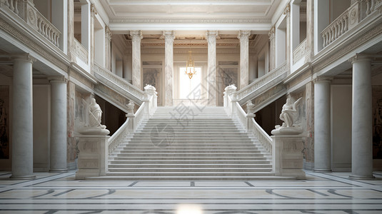 豪华的楼梯大理石宫殿博物馆高清图片