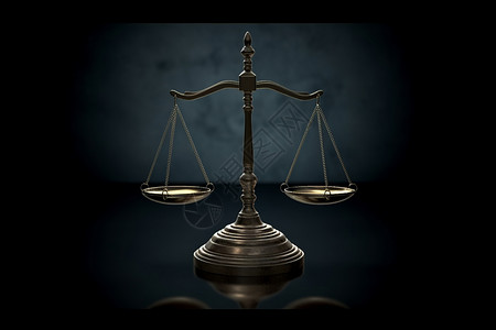 在法律儿子正义的天平在黑色背景下设计图片