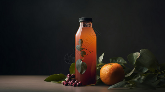 橙汁广告清新健康的果汁背景