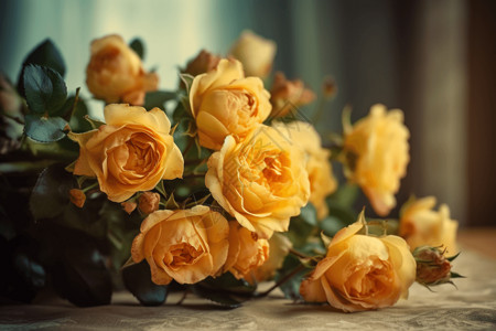 美丽的黄色玫瑰背景图片