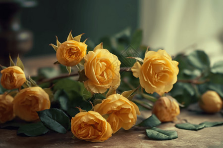 一束黄色的玫瑰背景图片