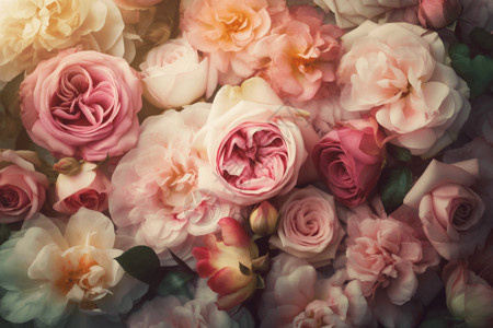 粉红玫瑰花朵背景图片