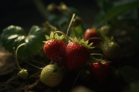 草莓园新鲜水果图片