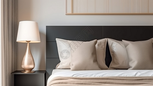 卧室灯具卧室里的摆放枕头设计图片