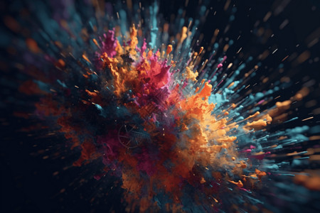 彩色抽象粒子爆炸背景图片