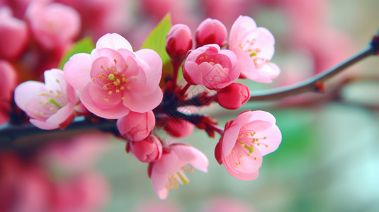 春天桃花盛开的季节背景图片