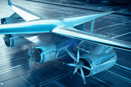 3D飞机模型背景图片