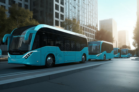 科技感新能源大巴车设计图片