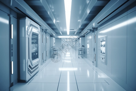 科技感医院走廊背景图片