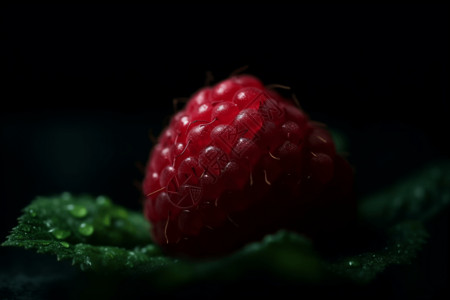 覆盆子水果单个覆盆子的特写设计图片