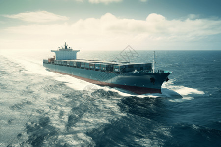 加勒比邮轮装满货物的货轮设计图片