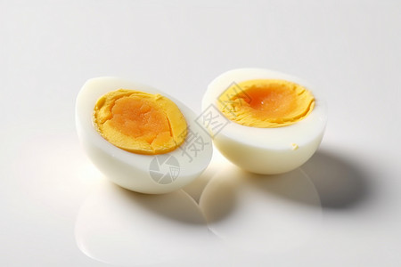 盘子里的切开的鸡蛋背景图片