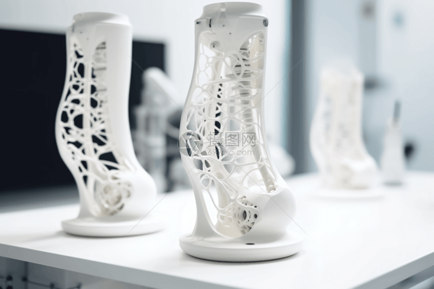 3D白色假肢模具图片