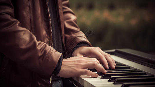 弹钢琴的手图片
