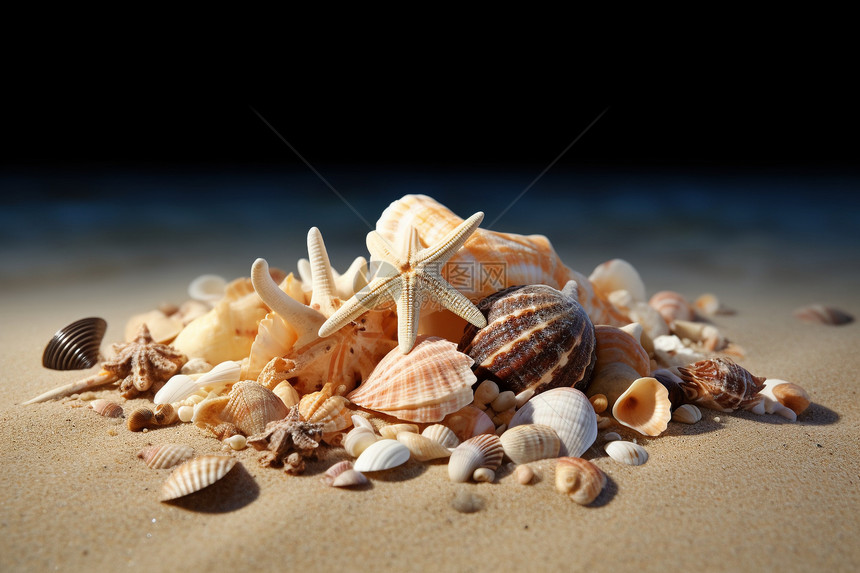 沙滩收集好看的贝壳图片