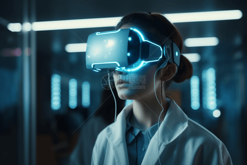 虚拟显示科技眼镜的医生图片