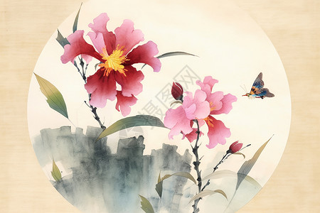花和蝴蝶背景图片