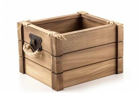 箱子木质带绳的木箱设计图片