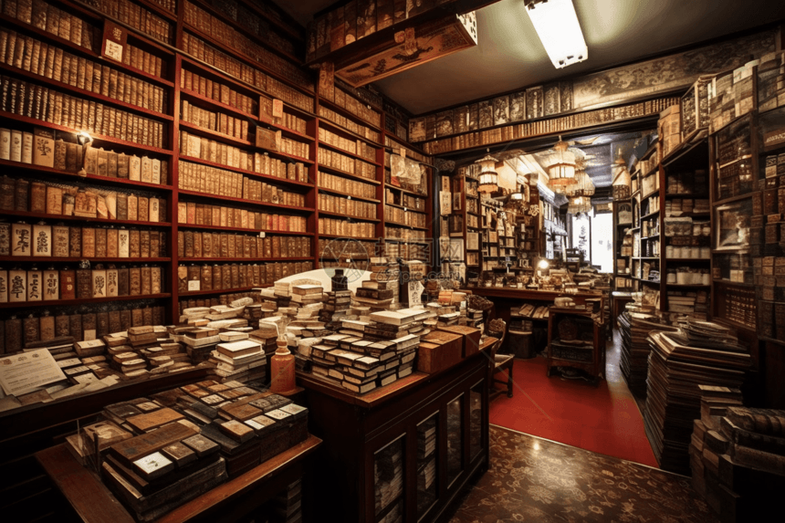 现代城市中的中药书店图片