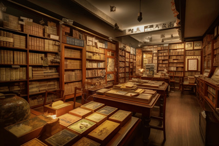 传统中药书籍的商店背景图片