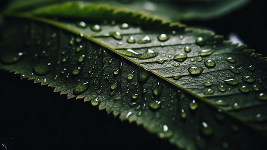 露水元素叶上的水滴背景