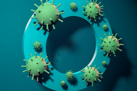 圆形病毒病毒细菌插画