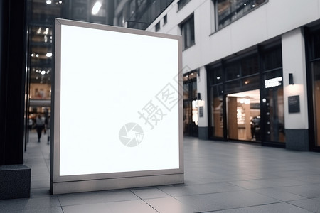首页店招招牌商店模拟空白方形商店展示背景