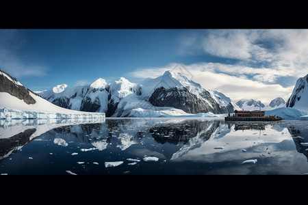 美丽的风景和南极洲的风景背景图片